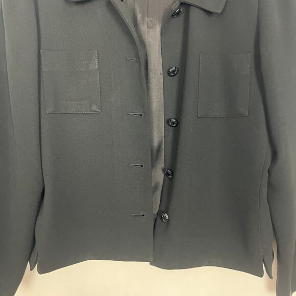 Carole Little Vintage Button Down Career Wear Black Jacket Size 10 - Picture 4 of 11